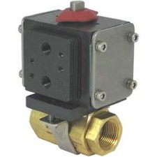 Gemini Valve Brass Ball Valve W/500 Series Double-Acting Pneumatic Actuator-1"