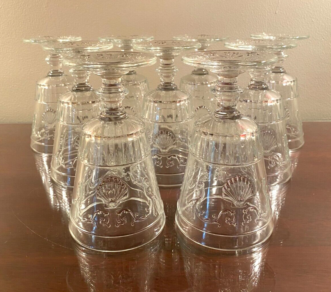 Versailles by La Rochere Shell Scroll 14 oz. Clear Water Goblets Set of 4 France