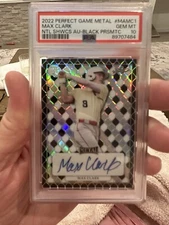 2022 Leaf Perfect Game-Metal AU MAMC1 Max Clark NTL SHWCS Black PRSMTC PSA 10 SP