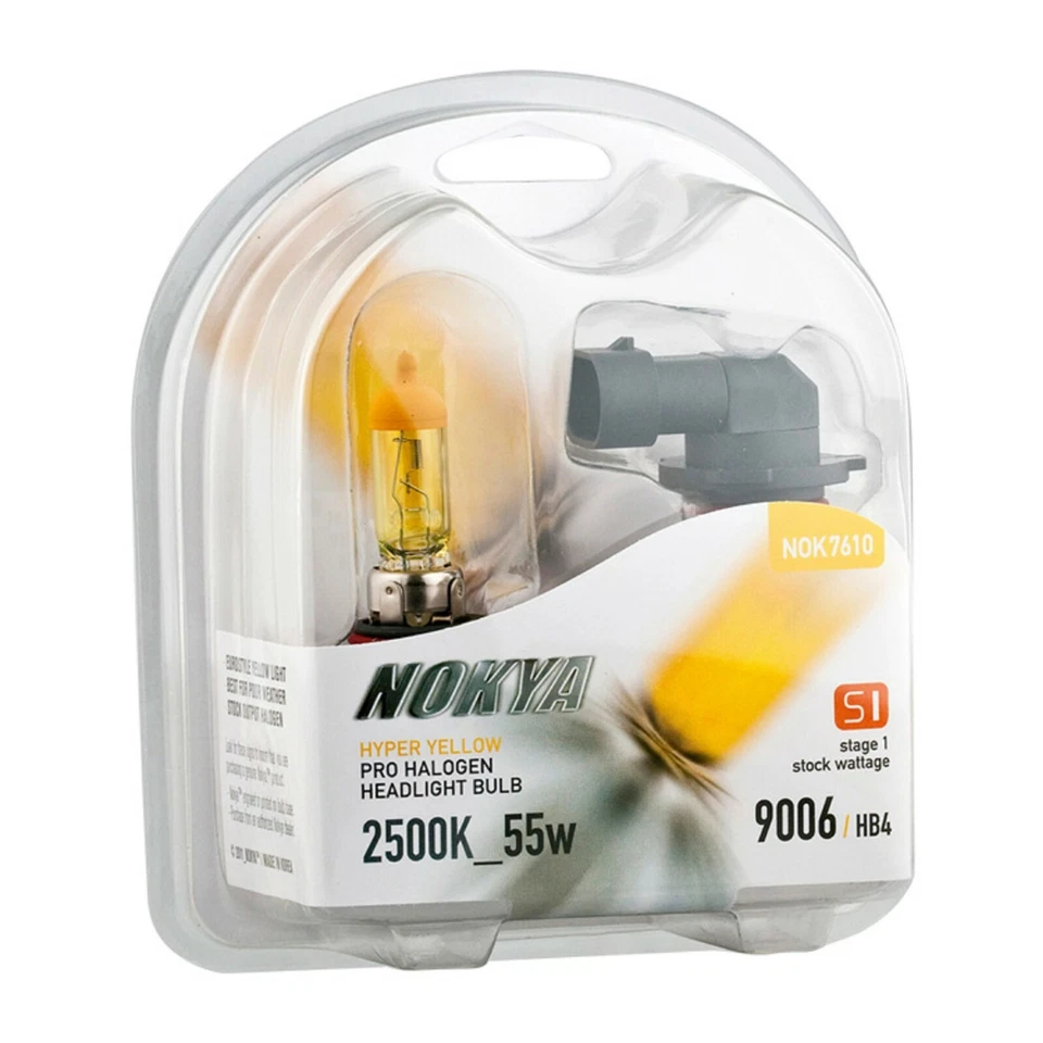Nokya 2500K Amarillo 9006 HB4 Nok7610 55W Dos Bombillas Luz Antiniebla Reemplazar Plug Play OE Foto 2 de 4