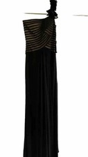 Black Evening Ladies Formal Maxi Dress One Shoulder US 4 / AU 8 NEW
