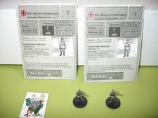  Axis  Allies Miniatures BASE SET SS-Haupsturmfuhrer 2 PIECES with cards 37/48 