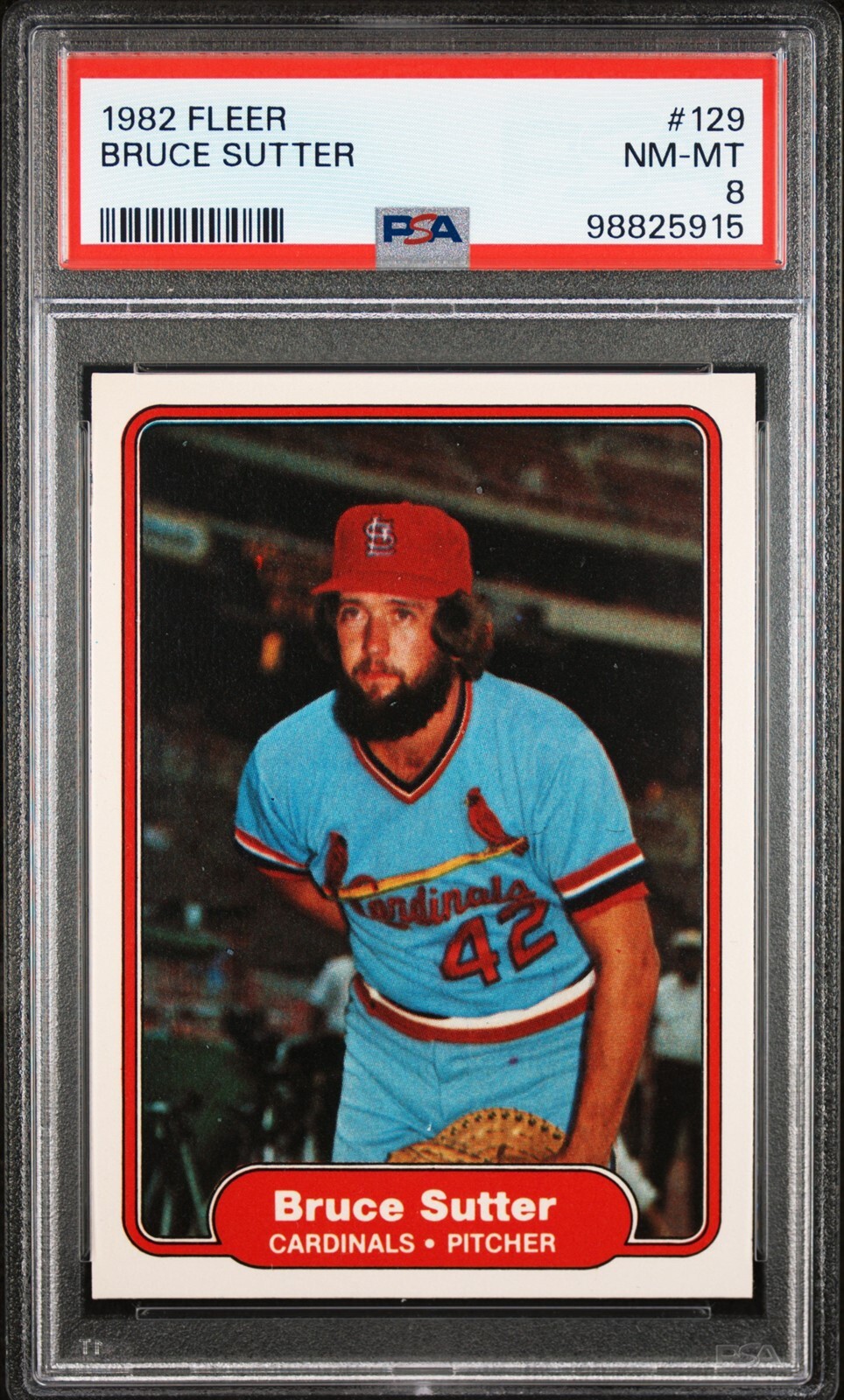 1982 Fleer #129 Bruce Sutter - PSA 8