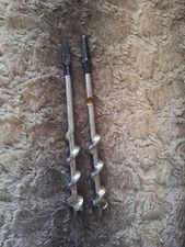 VINTAGE CRAFTSMAN AUGER BITS WITH CAPS AND ADJUSTABLE AUGAR DRILL BRACE BIT