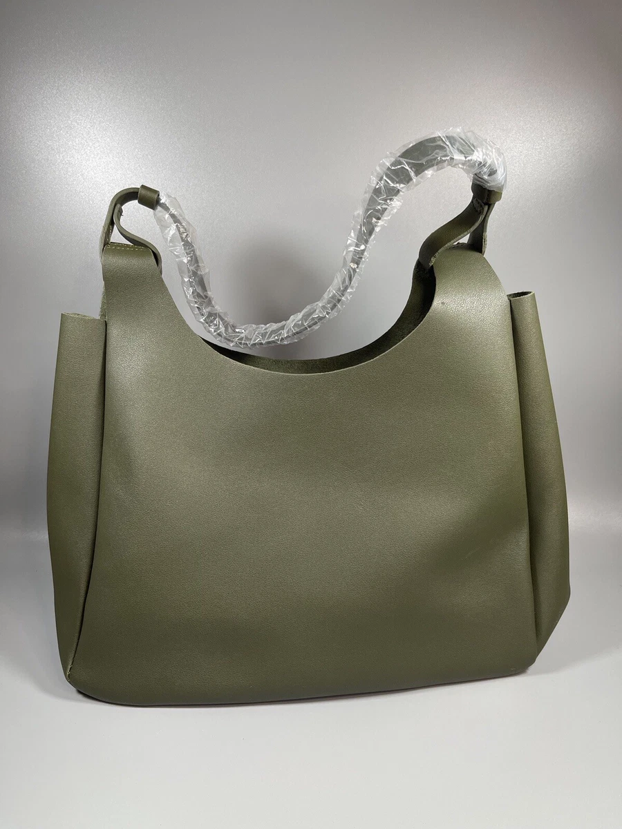 Neiman Marcus Green Vegan Leather Tote Shoulder Bag-Shopping Bag