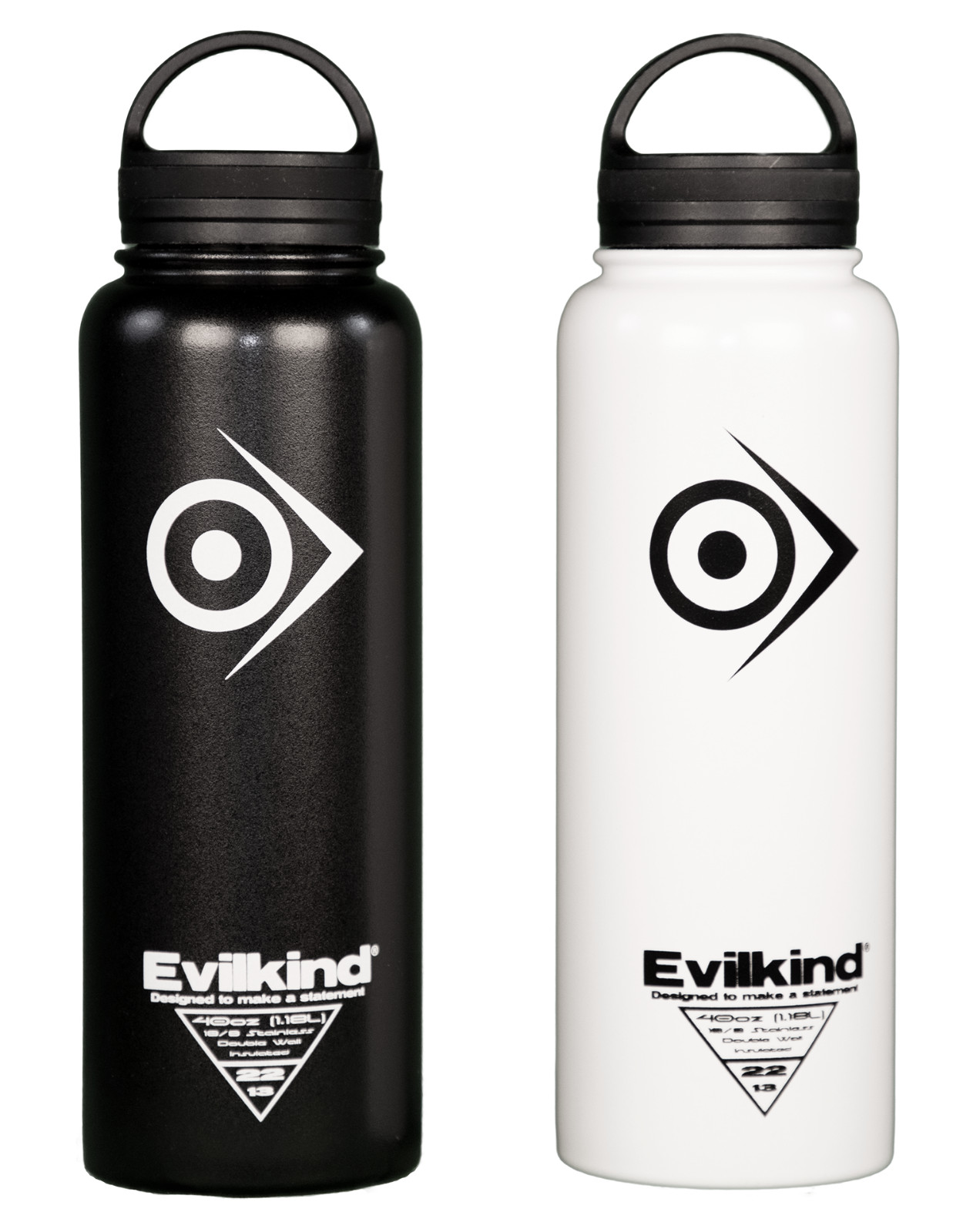 40 oz Stainless Steel Double Wall Insulated Sports Bottle by Evilkind®