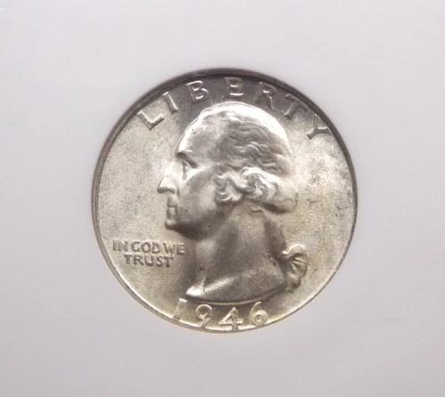 1946 "D" Washington SILVER Quarter 25c NGC MS64 #012 BU Uncirculated ECC&C, Inc.