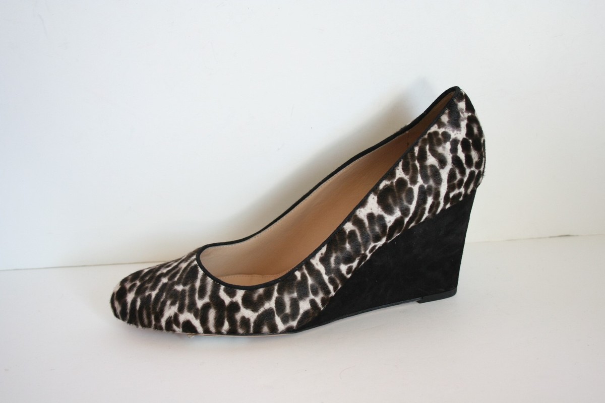 J Crew Collection Martina Calf Hair Wedges (best fit 9) Black