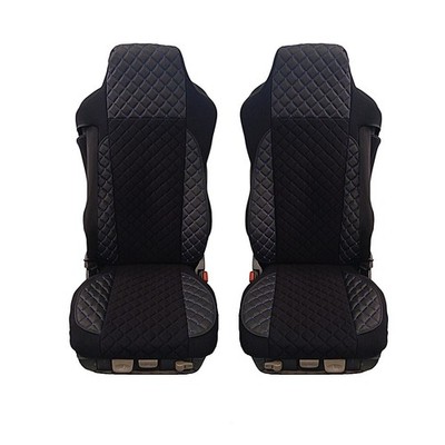Seat Covers FOR Mercedes Actros Mp4 Mp5 after 2014 Velour Leather blue thread