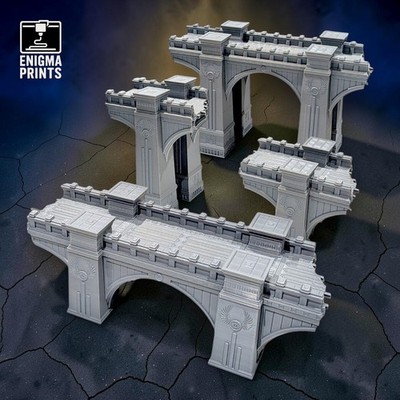 Ägyptische Brücke Ruinen 28mm Sci-Fi Fantasy Wargaming Gelände Landschaft | Krotone