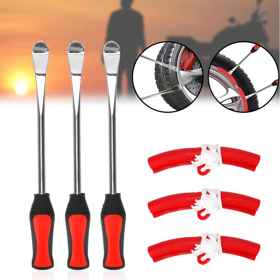 26PCS Motorcycle Spoon Tire Iron Kit Tire Change Lever Tool W/ Rim Protectors - Image 3 of 4