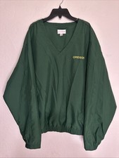 Oregon Ducks Embroid Cutter & Buck Green Windbreaker Pullover Mens Large V Neck