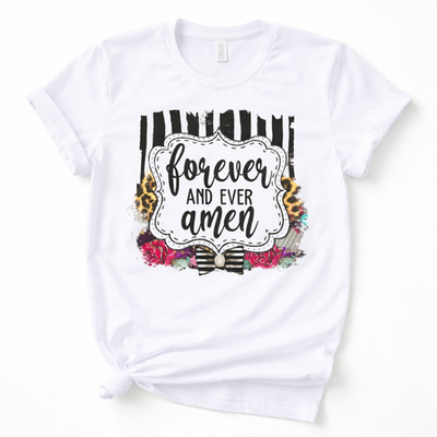 Forever and Ever Amen Graphic T Shirt Trendy Western Style Tee Women Gifts White
