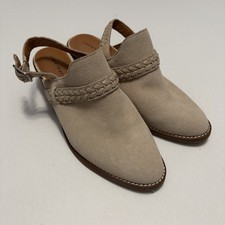 Lucky Brand Suede Western Braided Slingback Mules 8.5 Boho Festival Indie