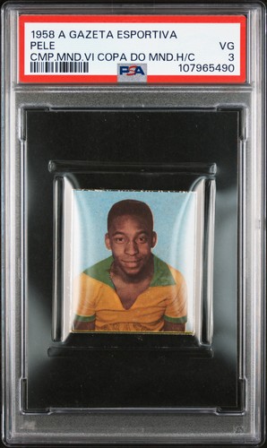 1958 A GAZETA ESPORTIVA CAMPEAO MUNDIAL VI COPA DO MUNDO PELE ROOKIE RC PSA 3