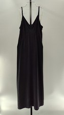 Quince Women 100% Washable Silk Slip Midi Black Dress M