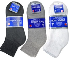 3-12 Pairs Men's Diabetic Ankle Socks Health Circulatory Cotton 9-11,10-13,13-15