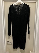 Ladies - Boohoo - Crochet Ruched Black Beach Dress - Size 26 - BNWTS