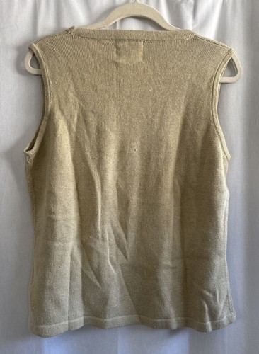 Storybook Knits Sleeveless Knit Sweater Beaded Flower NWT Sz Large - Picture 7 of 10