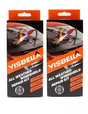 2 Packs- All Weather Windshield Windscreen Repair Kit for Glass Chips and Cracks