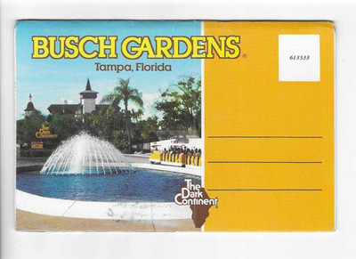 POSTCARD FOLDER-THE DARK CONTINENT-BUSCH GARDENS-TAMPA, FLORIDA