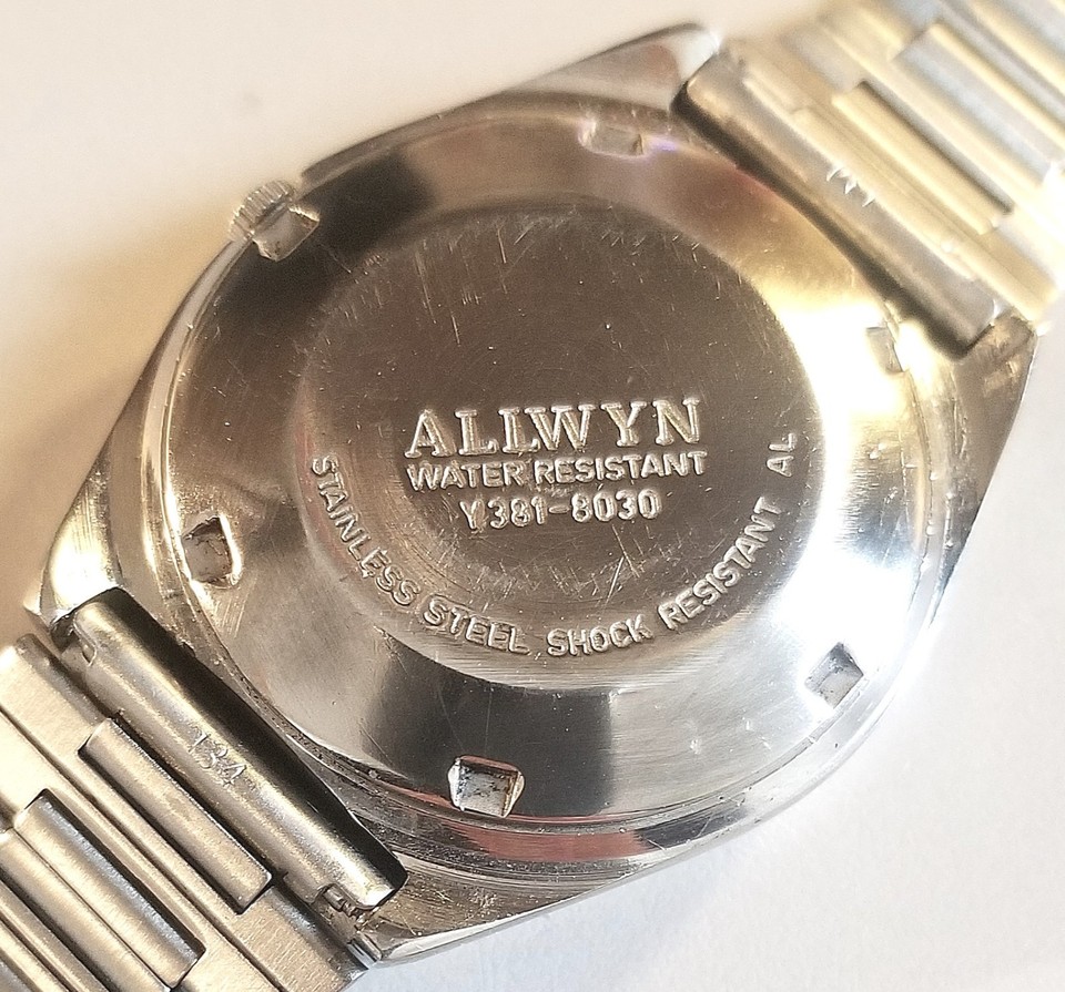 Montre Automatique Vintage Allwyn Y381-2108 - 21 Rubis, Guichet Date/jour, Années 80 - état Excellent