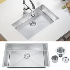 30'' Drop In Single Bowl Kitchen Sink Undermount Sink Basin Stainless Steel Sink