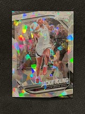 JACKIE YOUNG 2025 Panini Prizm WNBA SILVER CRACKED ICE HOLO LAS VEGAS ACES #23