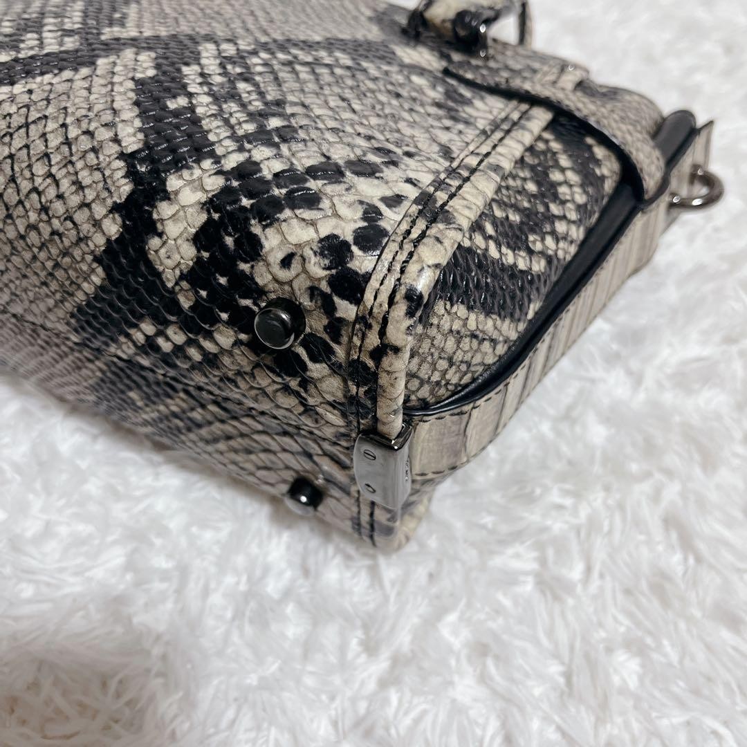 COACH 2Way Shoulder Bag Python Embossed Swagger 3… - image 11