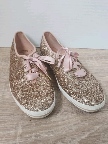 Sneakers stringate Keds X Kate Spade New York oro rosa glitter donna taglia 9