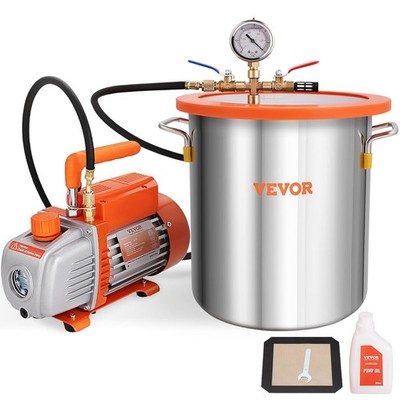 VEVOR Vakuumpumpe mit 19L Vakuumkammer 100L/min Unterdruckpumpe 150W AC