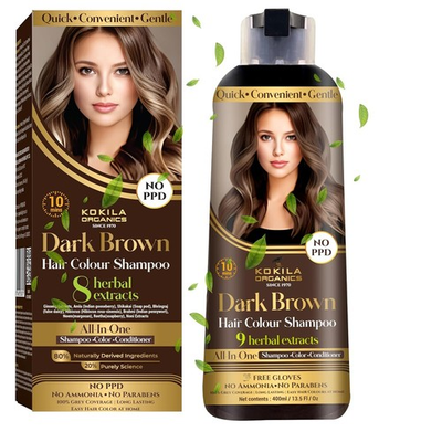 #ad #ad Kokila NO PPD Shampoo Hair Colour Dark Brown 400ml 10 Pair Free Gloves $42.73