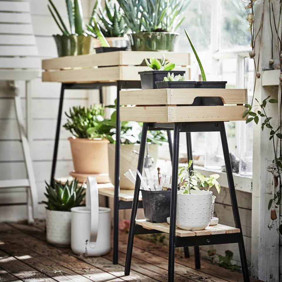 IKEA VANILJSTANG Soporte para plantas, pino/negro, 26 1/2" 404.263.41 - NUEVO Foto 2 de 4