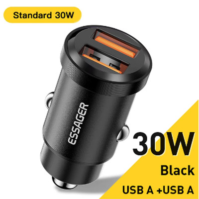 45W USB Car Charger Quick Charge4.0 QC PD 3.0 SCP 5A USB Type C Car Fast Chargin