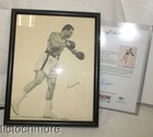 ORIGINAL BOXER MUHAMMAD ALI ART PRINT AUTOGRAPH SIGNATURE PS