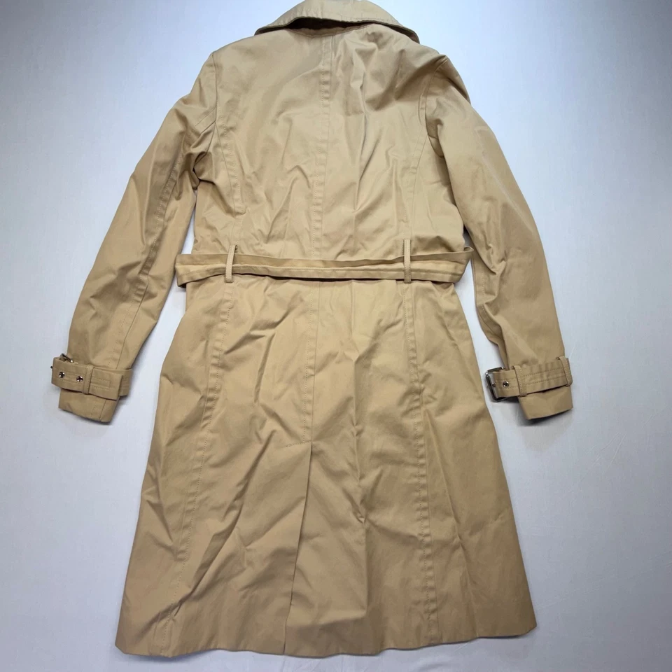 Michael Kors женский размер 2 бежевый классический двубортный плащ - Изображение 3 из 4