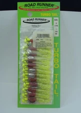 Blakemore 1202-44 Road Runner Turbo Tail 1/16 oz Red Chartreuse Card of 12