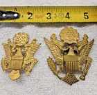 WW2 Army Officer Eagle Cap Hat Badges, two sizes Gold Insignia Eagle Military