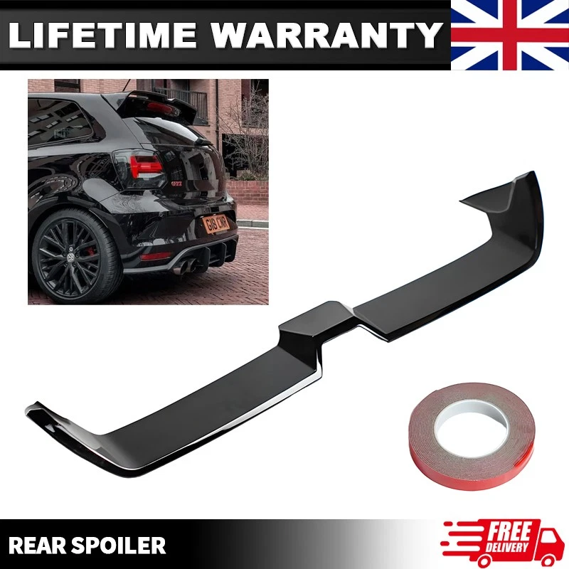 CELEPOIR FOR VW POLO MK5 6R 6C OTG STYLE REAR ROOF BOOT SPOILER LIP GLOSS BLACK 09-17