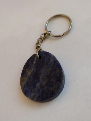 Teardrop Marbled Smooth Stone Keychain