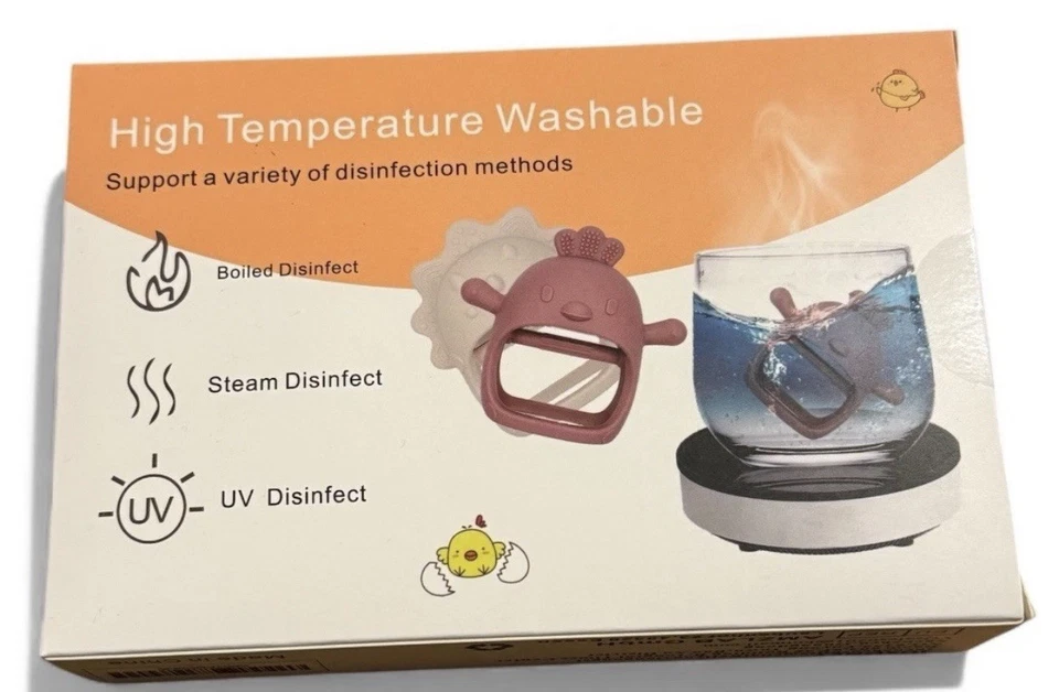 Baby Beißhandschuhe 100% Silikon Lebensmittelqualität BPA frei 3+ Monate Brandneu Verpackt