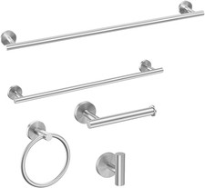 Brushed Nickel 4-Piece Bathroom Hardware Set with 32'' Towel Bar