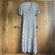 Mango Ditsy Print Floral Print Maxi Dress Size S Puff Sleeves Cottage Prairie