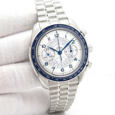 Omega Speedmaster Chronoscope 43mm with Silver Dial on Bracelet (New Old Stock)