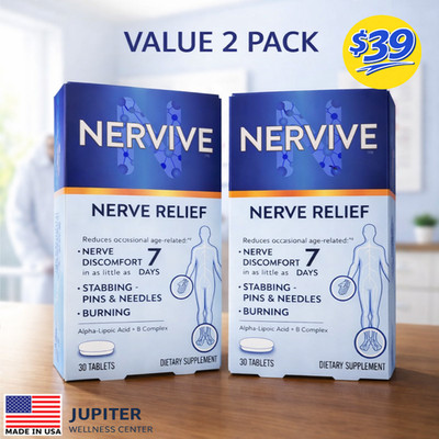 Nervive Nerve Relief, Reduces Nerve Pain & Discomfort, 30 Tablets   Exp 03/2027
