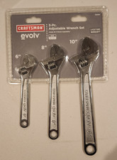 3x Craftsman Evolv 10064 - 3 Piece Adjustable Wrench Set - 6 8 10 Inch New