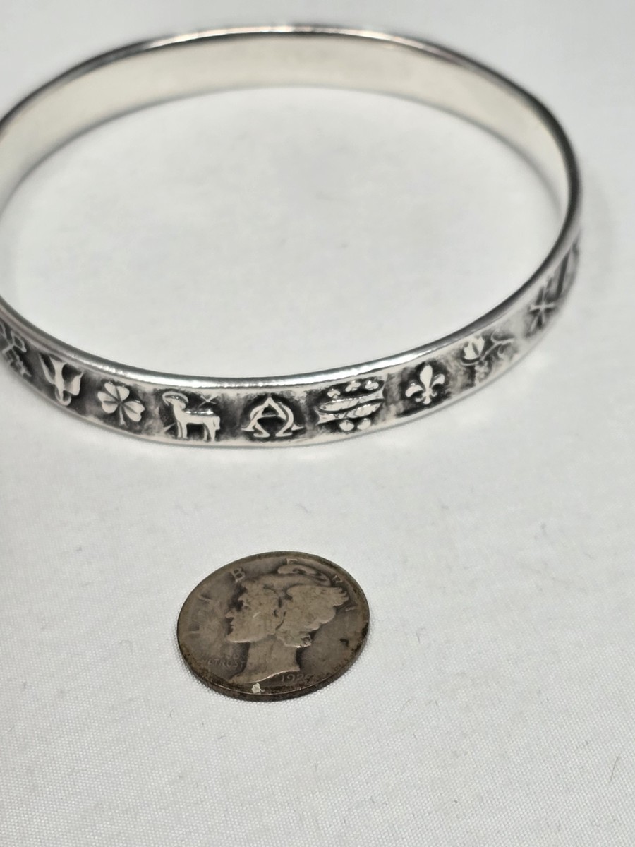James Avery Sterling Silver 925 Christian Symbol Bangle Bracelet Retired View 4