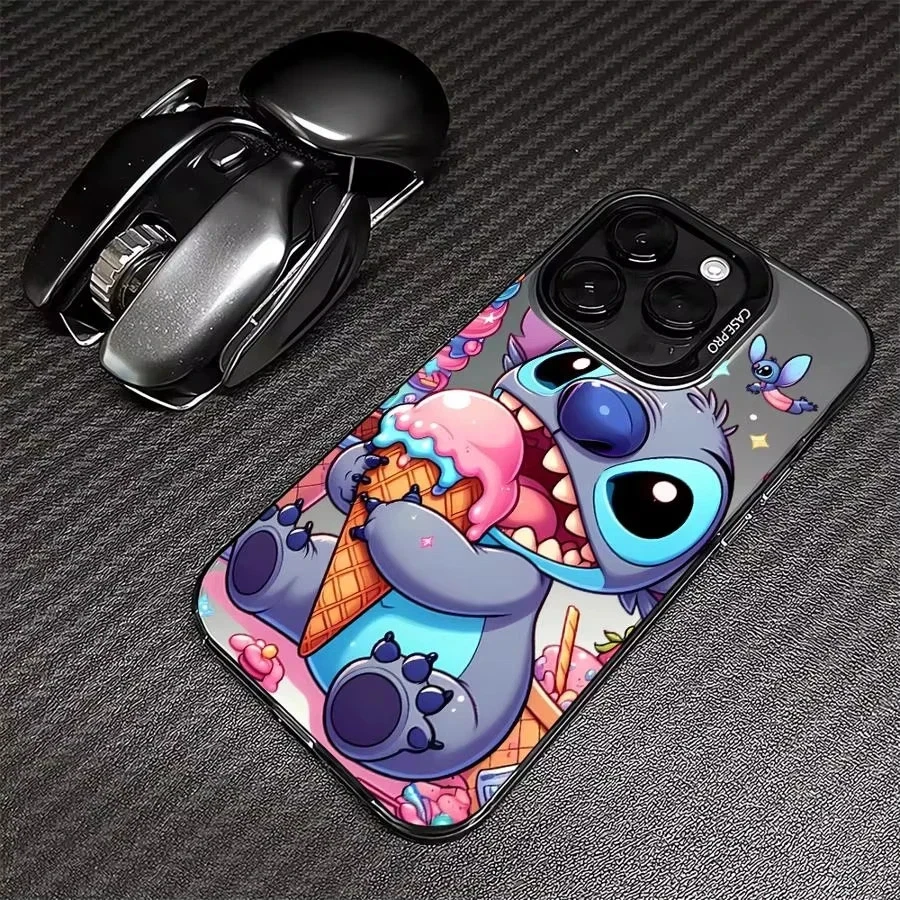 For iPhone 11 12 13 14 15 16 Pro Max Plus Disney Stitch Angel Matte Case Cover Foto 2 de 4