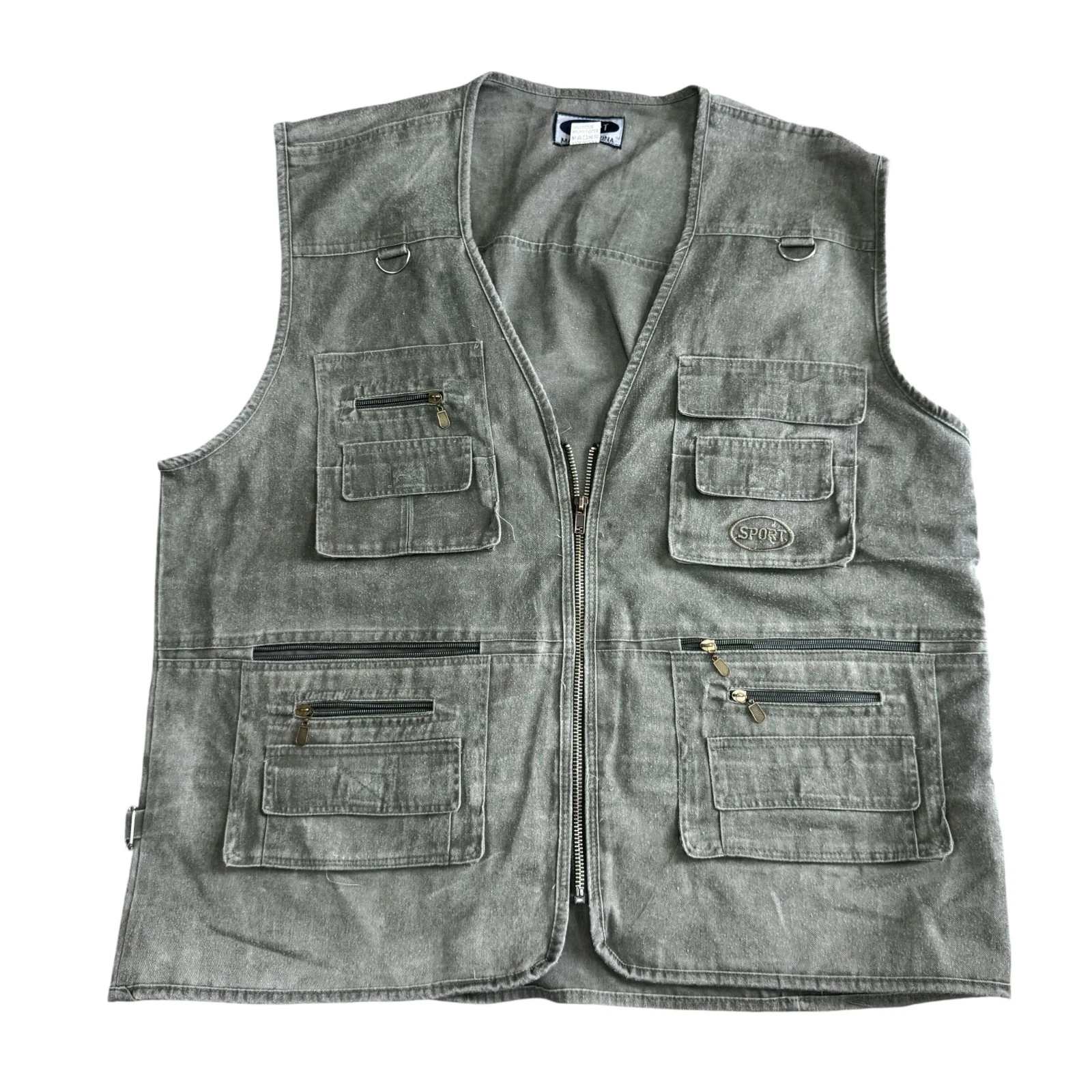 Vintage Sport Utility Gilet Jacket Vest Fishing Hunting Trekking Green Mens 2XL
