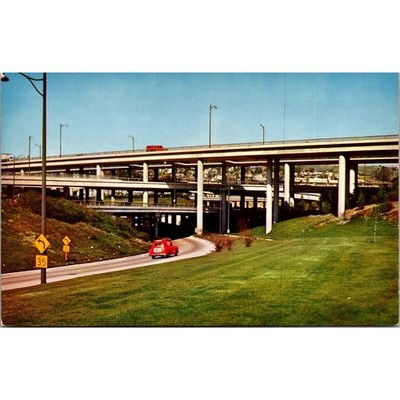 Freeway System Near Civic Center Los Angeles CA Vintage Postcard SPV25